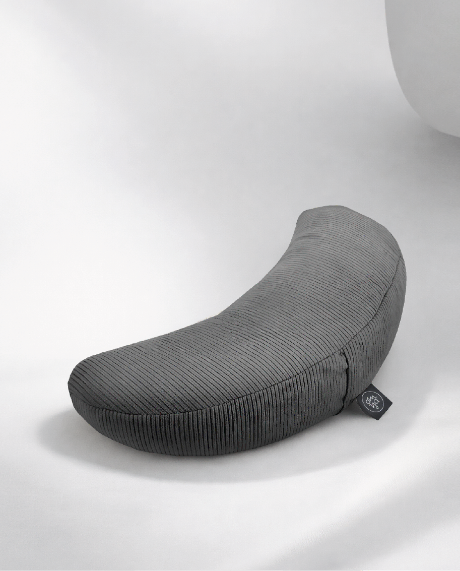 Design Yoga Halbmond Kissen - Granit Cord