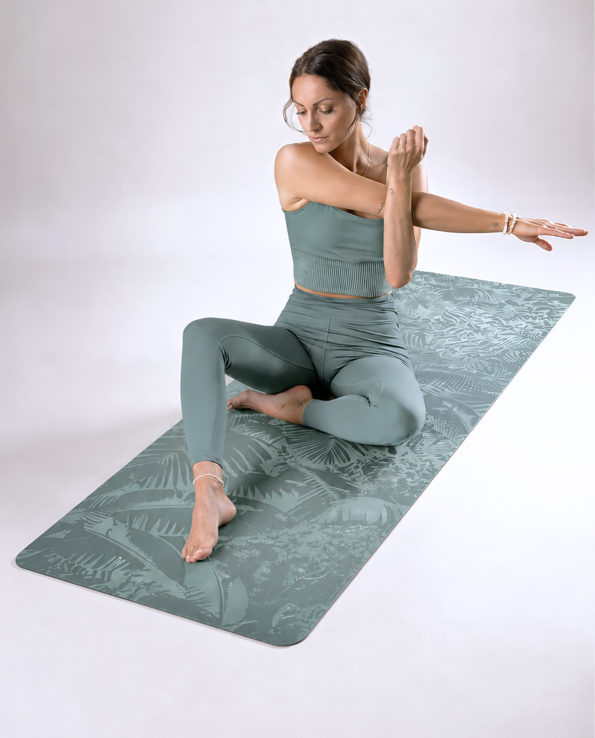 Advanced Grip Yoga Mat - Green Botanic