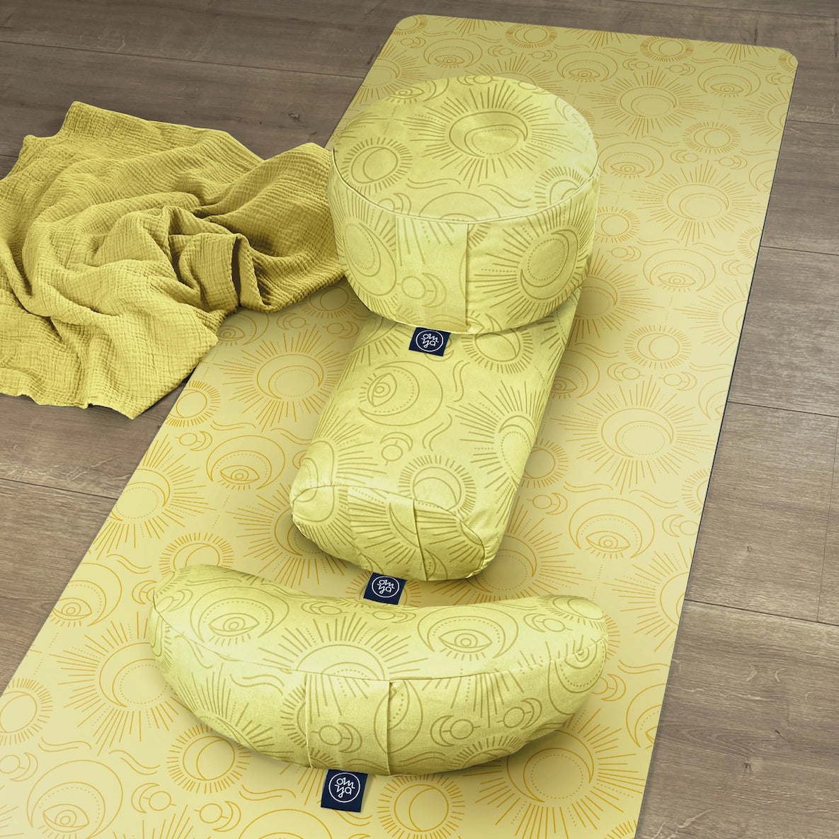 Coussin Demi Lune Design Yoga - Rising Sun & Moon
