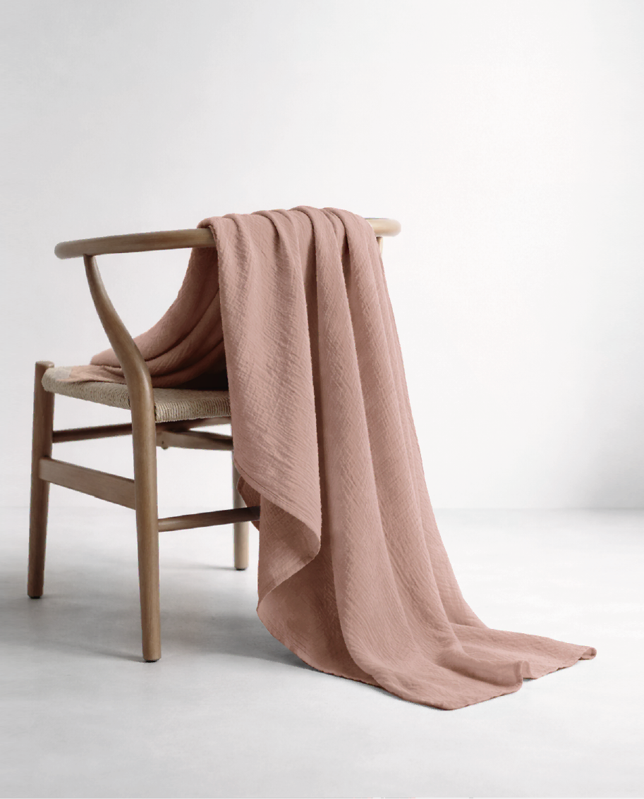 Couverture en mousseline - Blush